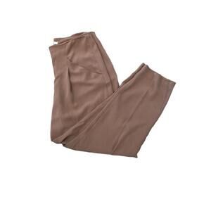 BELLE VERE Taupe High Waist Pleated Cropped Dress Pant Trouser 8